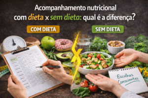 Acompanhamento nutricional com dieta x sem dieta